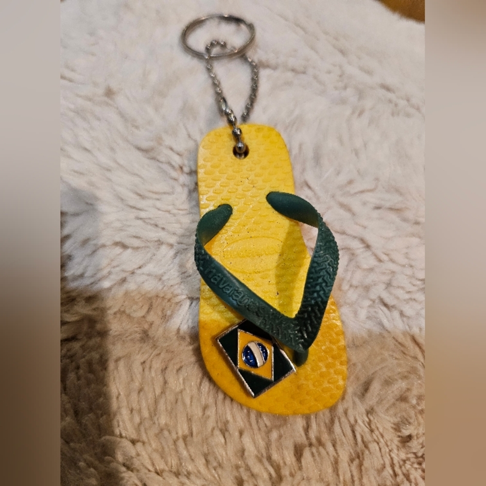 Brazil Havaianas Flag Flip Flop Keychain